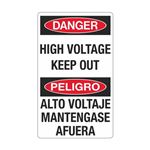 Danger High Voltage Keep Out/Alto Voltaje Mantengase Afuera 12" x 20" Sign